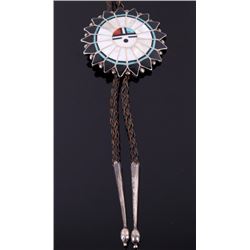 Zuni Sun Face Sterling Silver Bolo Tie Large