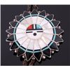 Image 2 : Zuni Sun Face Sterling Silver Bolo Tie Large