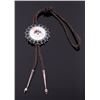 Image 6 : Zuni Sun Face Sterling Silver Bolo Tie Large