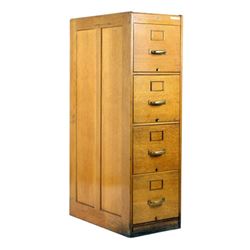 Yawman & Erbe Quarter Sawn Oak Filing Cabinet