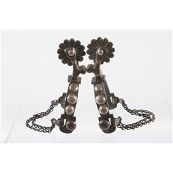 Early 1930's Hand Crafted WJB Silver Concho Spurs