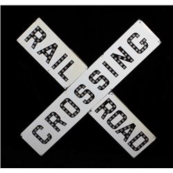 Early Porcelain Enamel Railroad Crossing Sign