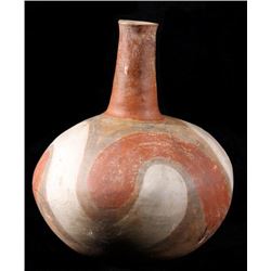 Quapaw Mississippian Polychrome Swirl Pottery Jar