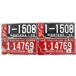 1942 & 1956 Montana Steel License Plate Sets
