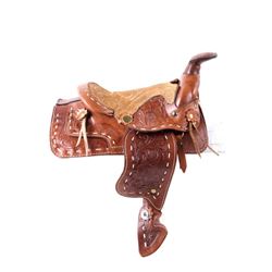 Western Slick Fork Salesman Sample Saddle 1900's