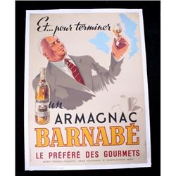 1946 Armagnac Barnabe D'Amour Liquor Ad. Poster