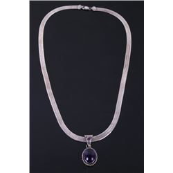 Paul Livingston Navajo Amethyst Silver Necklace