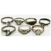 Image 1 : 7 STERLING SILVER RINGS - CLEAR STONES