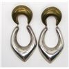 Image 1 : LARGE ANTIQUE MEXICO STELRING DANGLY EARRINGS
