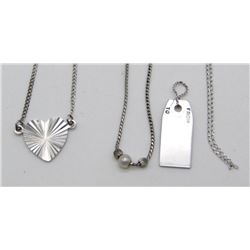 3-NEW STERLING NECKLACES WITH PENDANTS