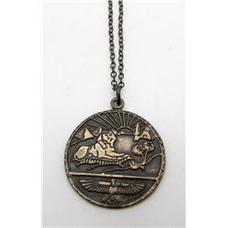 STERLING PENDANT WITH EGYPTIAN CIRCULAR