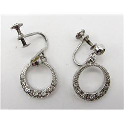 SPARKLY STERLING DANGLY CLIP ON EARRINGS