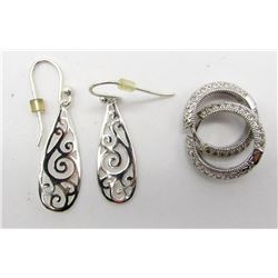 2-PAIRS OF GORGEOUS STERLING EARRINGS