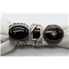 Image 1 : 3-ANTIQUE MENS RINGS WITH BLACK ONYX DETAILS