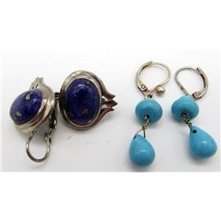 2-PAIRS OF STERLING DANGLY EARRINGS