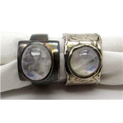 2-ANTIQUE STERLING RINGS WITH WHITE STONE