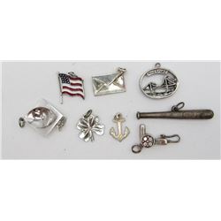 8-STERLING CHARMS FOR CHARM BRACELET