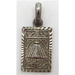 MEXICO STERLING PENDANT WITH AZTEC DESIGN
