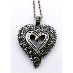 STERLING NECKLACE WITH LARGE MARCASITE