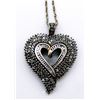 Image 1 : STERLING NECKLACE WITH LARGE MARCASITE