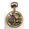 Image 1 : Bulova Pocket Watch Gold/Painted Ornate Victorian
