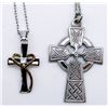 Image 1 : 2-STERLING NECKLACES WITH CROSS PENDANTS