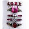 Image 1 : 5-STERLING BLING RINGS WITH PINK STONES