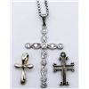 Image 1 : STERLING NECKLACE WITH (3)CROSS PENDANTS