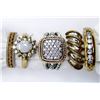 Image 2 : 5-STERLING RINGS WITH CZ/OPAL STONE ACCENTS