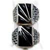 Image 1 : 2-MENS STERLING RINGS WITH LARGE BLACK