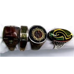 4-ANTIQUE STERLING RINGS! CHECK OUT THE