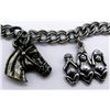 Image 2 : STERLING CHARM BRACELET WITH HORSE AND