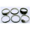 Image 2 : 6-STERLING RINGS: (1)BLACK ONYX & ABILONE