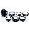 Image 1 : 7-STERLING RINGS WITH PURPLE STONE ACCENTS