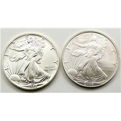 2004 & 1989 AMERICAN SILVER EAGLES