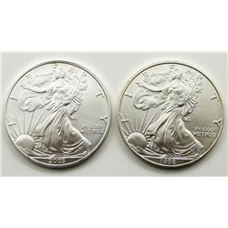 2003 & 1998 AMERICAN SILVER EAGLES