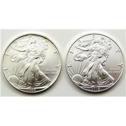 1993 & 2018 AMERICAN SILVER EAGLES