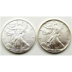 1992 & 2010 AMERICAN SILVER EAGLES