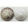 Image 1 : 1987 & 2000 AMERICAN SILVER EAGLES