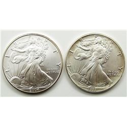 1991 & 2004 AMERICAN SILVER EAGLES