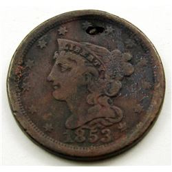 1853 BRAIDED HAIR HALF CENT