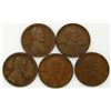 Image 1 : 5 LINCOLN WHEAT CENTS BETTER DATES