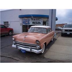 1955 FORD CUSTOM, 2DR, HT, SALMON AND WHITE, NICE OLDER