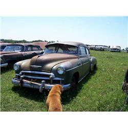 1950 CHEVROLET 2DR SEDAN, DELUX, GREEN, COMPLETE,