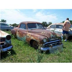 1950 PLYMOUTH COUPE, 2DR, COMPLETE, INTERIOR BAD,