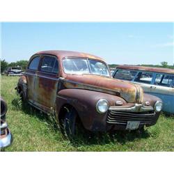 1941 FORD 2DR, WHITE, INTERIOR BAD, SLANTBACK, HA