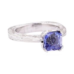 2.25 ctw Blue Sapphire And Diamond Ring - 18KT White Gold