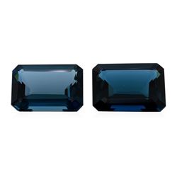 60.00 ctw. Natural Emerald Cut London Blue Topaz Parcel of Two