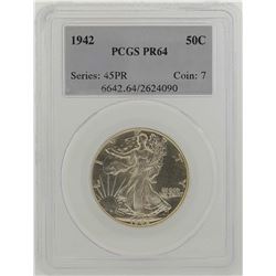 1942 Walking Liberty Half Dollar Proof Coin PCGS PR64