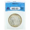Image 1 : 1885-CC $1 Morgan Silver Dollar Coin ANACS MS63